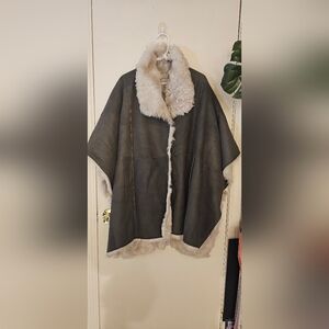 Cole Haan Gray Shearling Cape